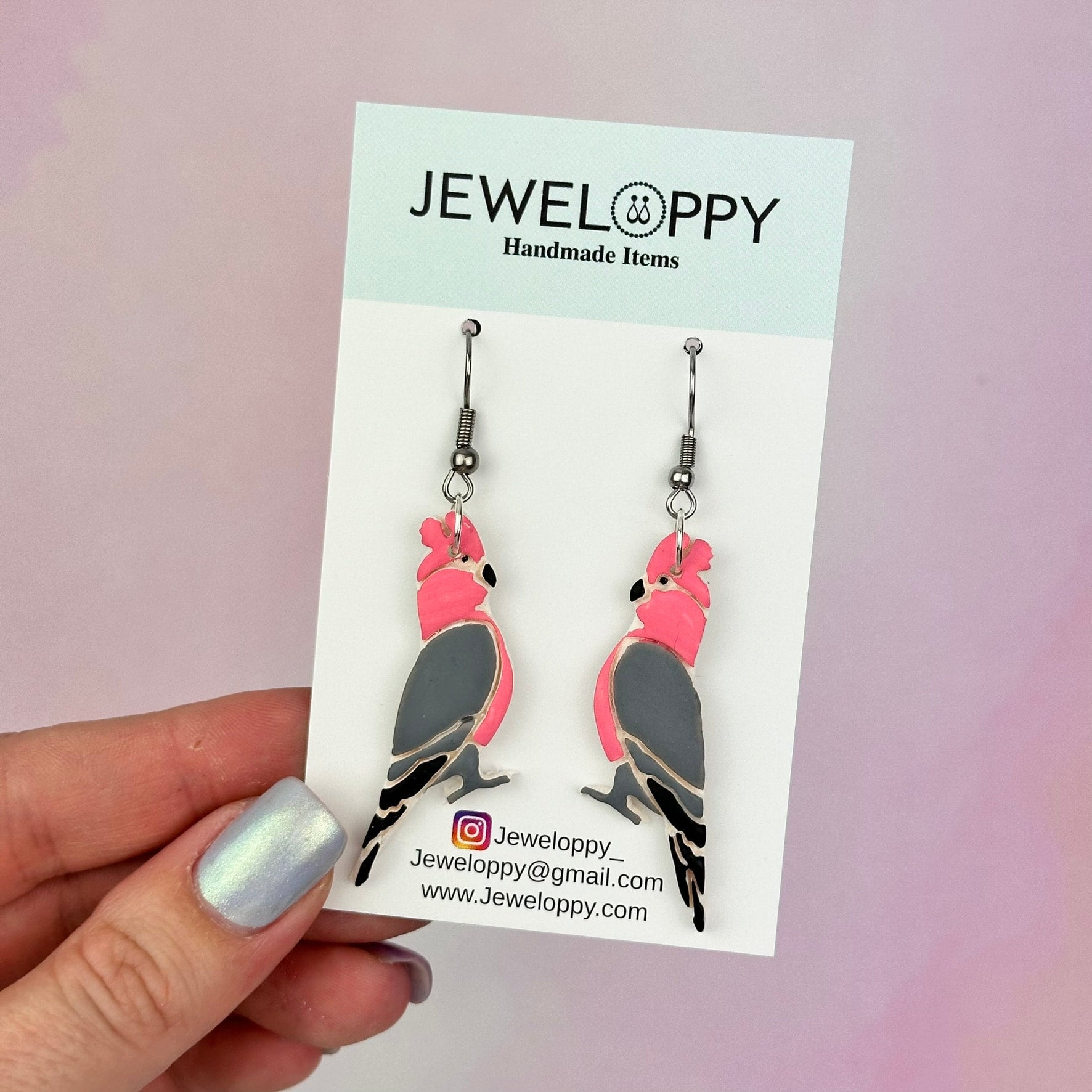 Galah Handmade Polymer Clay Earrings JEWELOPPY